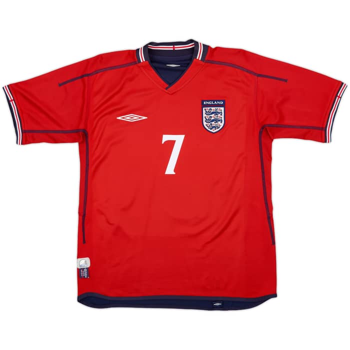 2002-04 England Away Shirt Beckham #7 - 6/10 - (S)