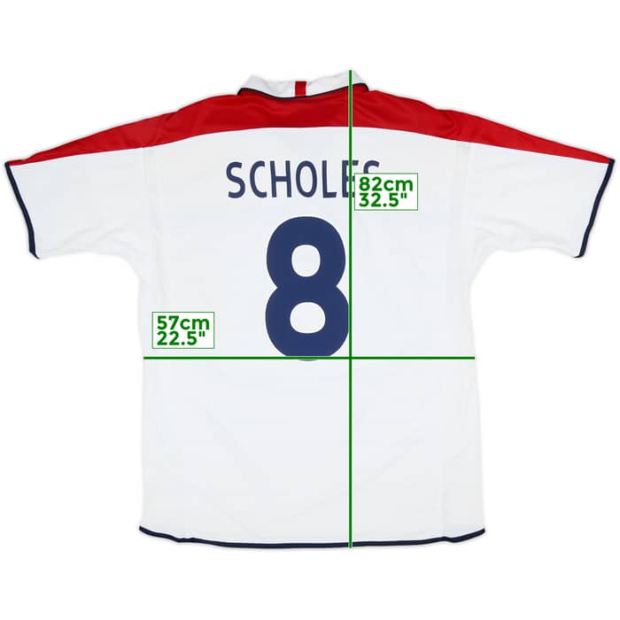 2003-05 England Home Shirt Scholes #8 (XL)