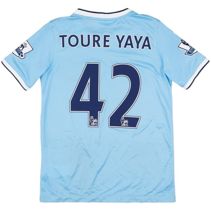 2013-14 Manchester City Home Shirt Toure #42 - 6/10 - (XL.Boys)