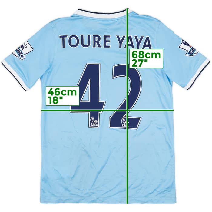 2013-14 Manchester City Home Shirt Toure #42 - 6/10 - (XL.Boys)