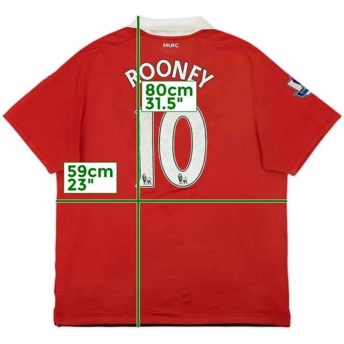 2010-11 Manchester United Home Shirt Rooney #10 - 5/10 - (XL)