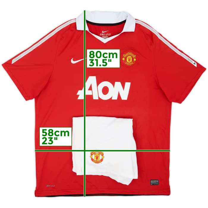 2010-11 Manchester United Home Shirt & Shorts - 5/10 - (XL)