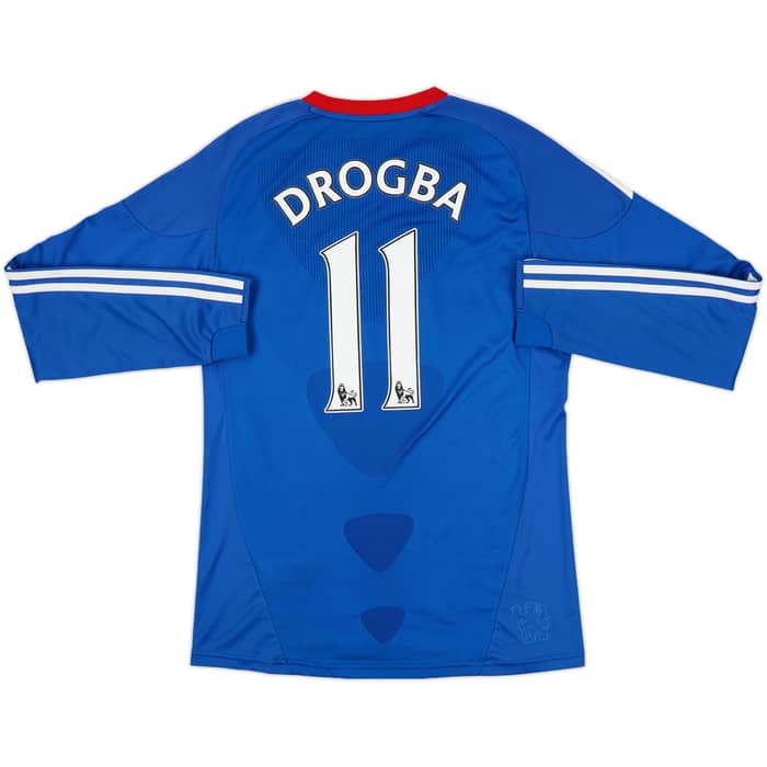 2010-11 Chelsea Home L/S Shirt Drogba #11 - 6/10 - (S)