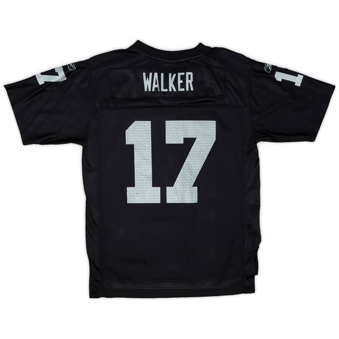 2008 Oakland Raiders Walker #17 Reebok On Field Home Jersey - 9/10 - (L.Boys)