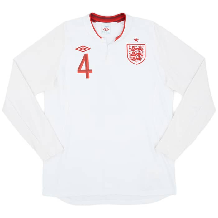 2012-13 England Home L/S Shirt Gerrard #4 - 9/10 - (L)