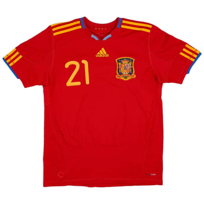 2009-10 Spain Home Shirt Silva #21 - 7/10 - (XL.Boys)
