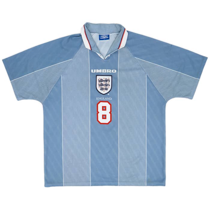 1996-97 England Away Shirt Gascoigne #8 - 8/10 - (L)