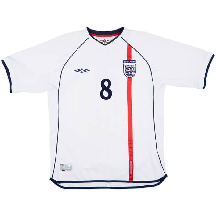 2001-03 England Home Shirt Scholes #8 - 6/10 - (L)