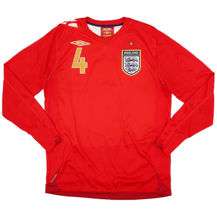2006-08 England L/S Away Shirt Gerrard #4 - 7/10 - (M)