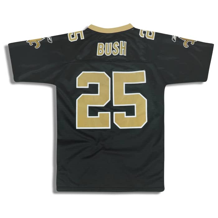 2007 New Orleans Saints Bush #25 Reebok Premier Jersey (Home) Y