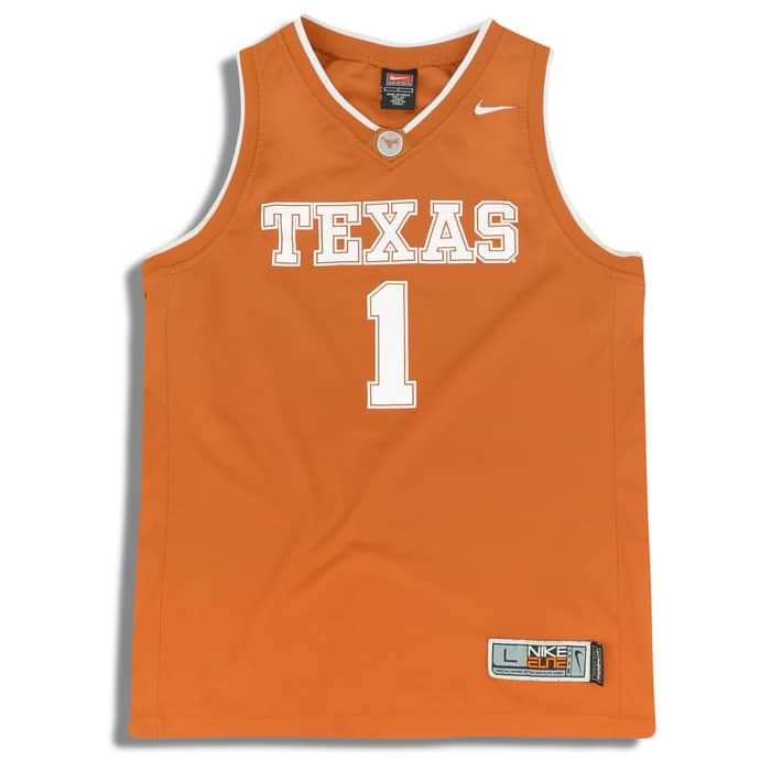 2000s Texas Longhorns #1 Nike Elite Jersey (Home) Y