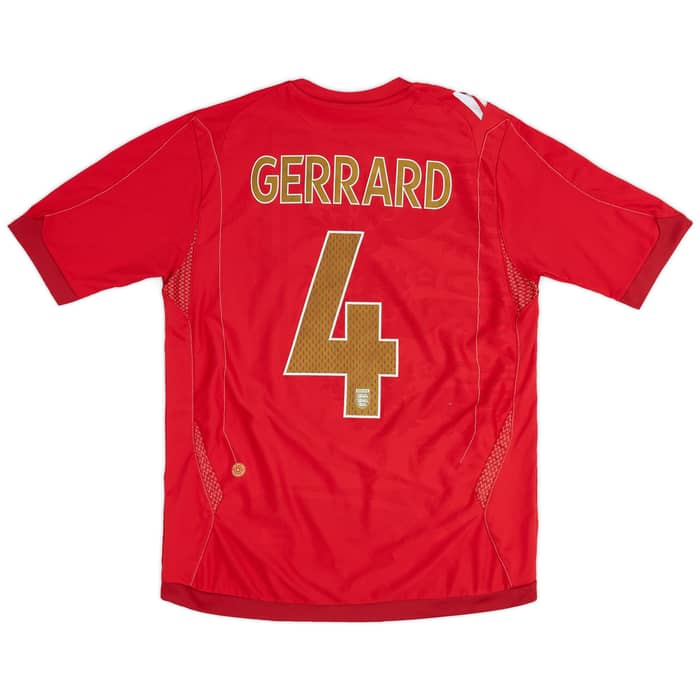 2006-08 England Away Shirt Gerrard #4 - 7/10 - (M)