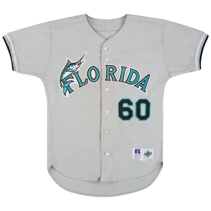 1993-97 Florida Marlins #60 Authentic Russell Athletic Jersey (Away) L