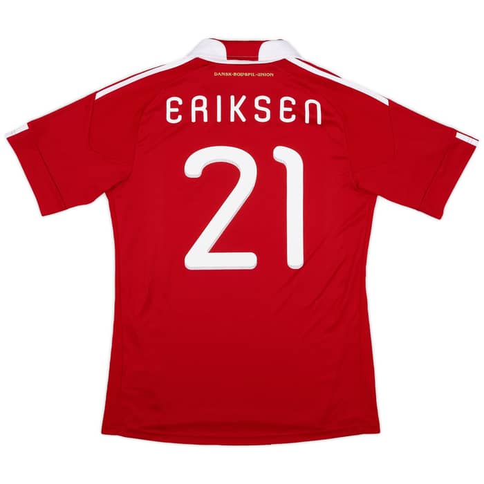 2010-11 Denmark Home Shirt Eriksen #21 - 7/10 - (M)