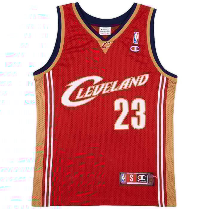 2003-10 Cleveland Cavaliers James #23 Champion Authentic Away Jersey - 6/10 - (S)