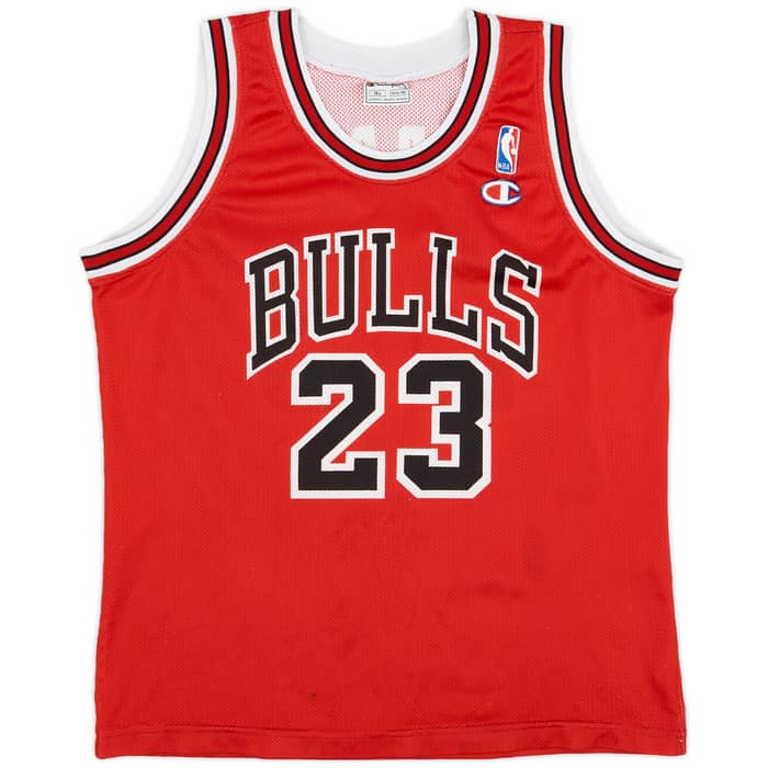 1991-98 Chicago Bulls Jordan #23 Champion Away Jersey - 6/10 - (L.Boys)