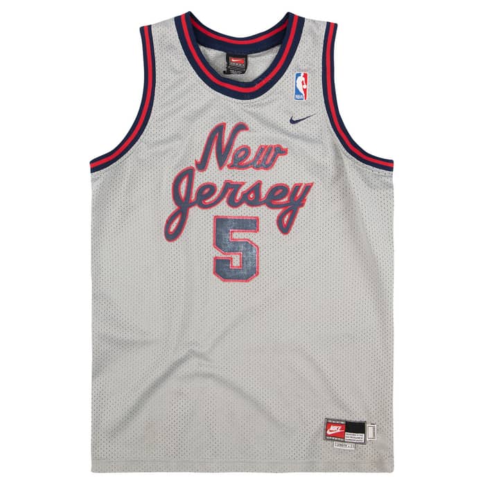 1977 New Jersey Nets Kidd #5 Nike Rewind Swingman Jersey (Alternate) Y