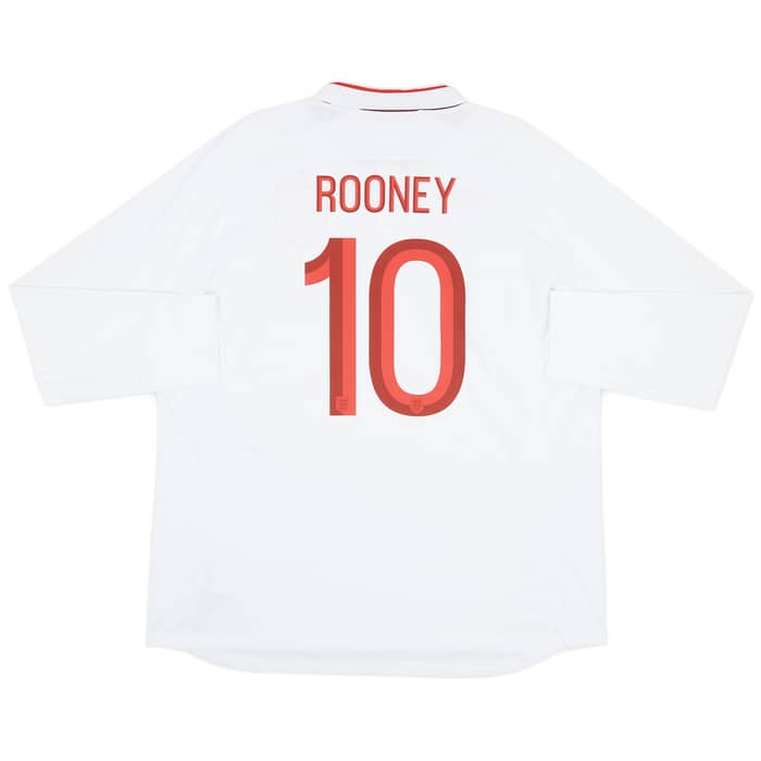 2012-13 England Home L/S Shirt Rooney #10 (XXL)