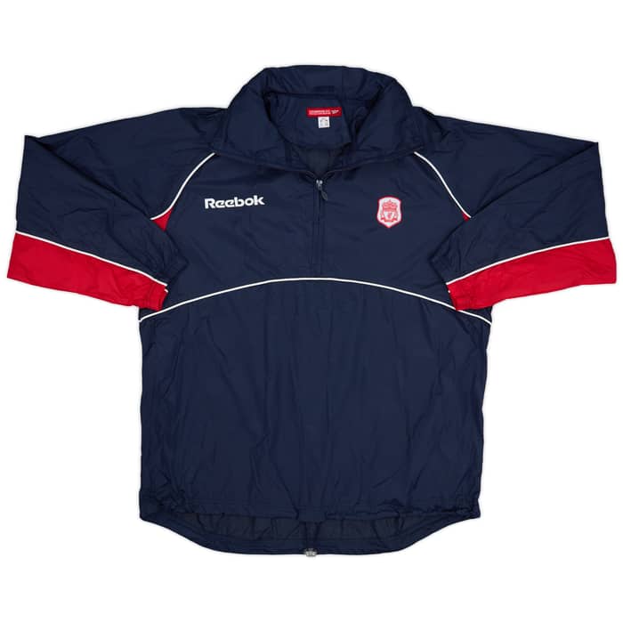2000-01 Liverpool Reebok 1/4 Zip Hooded Rain Jacket - 8/10 - (L)