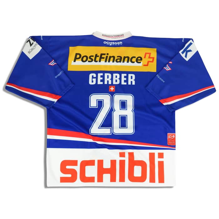 2013-14 Kloten Flyers Gerber #28 Ochsner Jersey (Home) XL