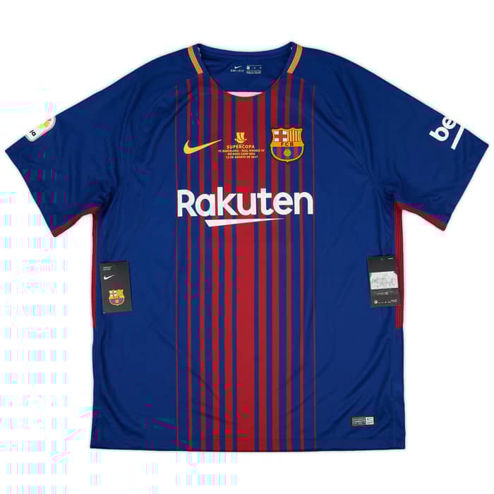 2017-18 Barcelona Supercopa Home Shirt Messi #10 (XL)