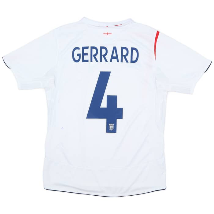 2005-07 England Home Shirt Gerrard #4 - 8/10 - (M)