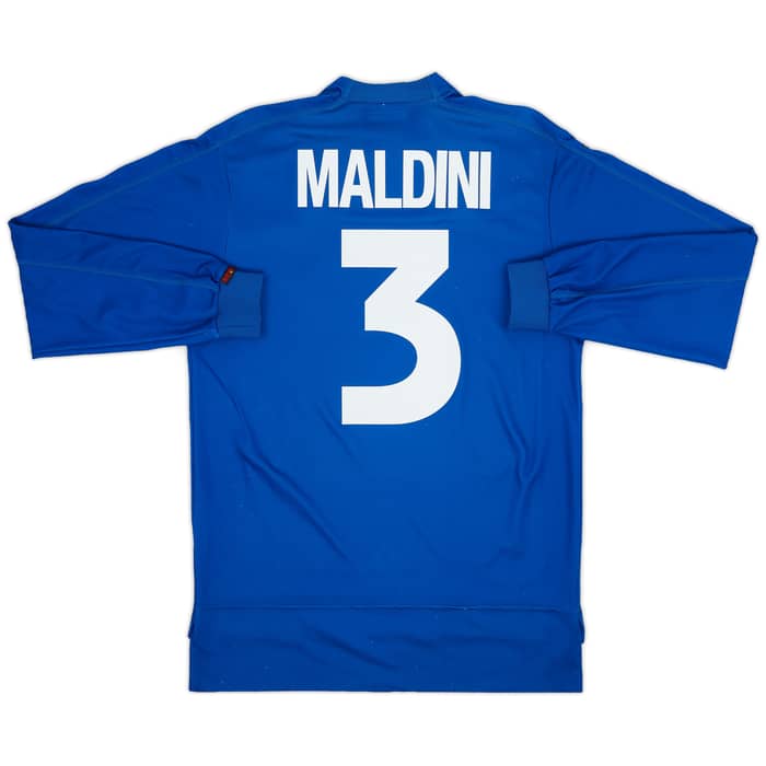 1998-99 Italy Home L/S Shirt Maldini #3 - 8/10 - (M)