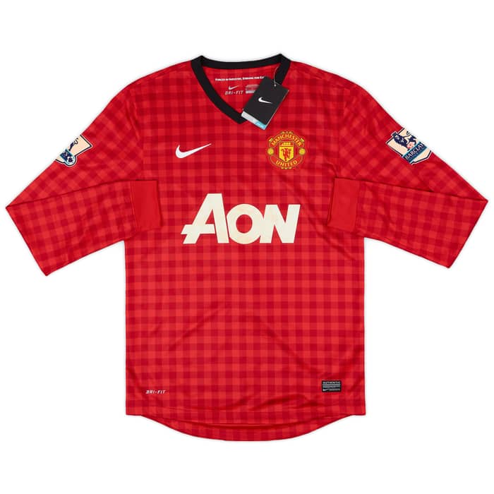 2012-13 Manchester United Home L/S Shirt Valencia #7 (S)