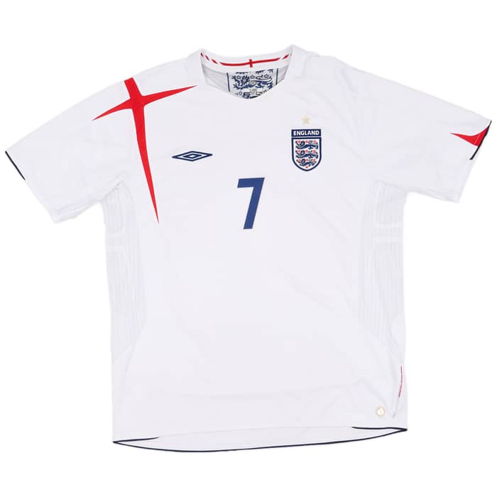 2005-07 England Home Shirt Beckham #7 - 6/10 - (L)
