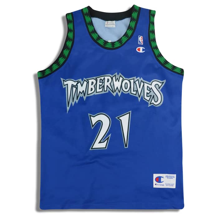1996-07 Minnesota Timberwolves Garnett #21 Champion Jersey (Away) M