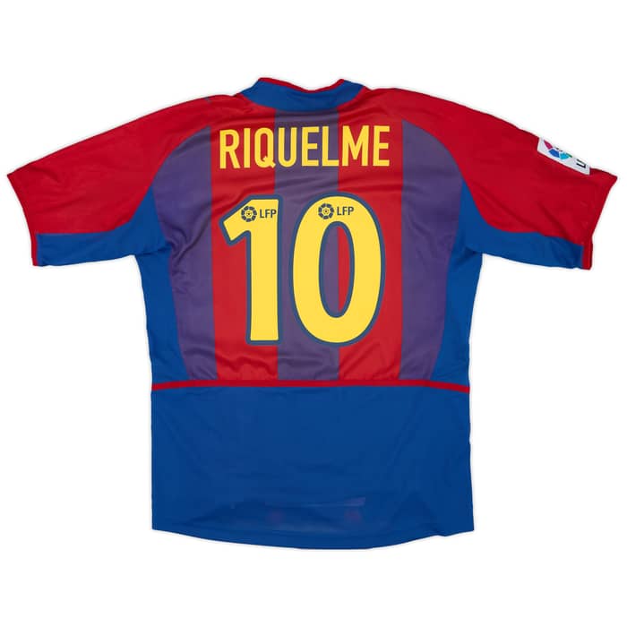 2002-03 Barcelona Player Issue Home Shirt Riquelme #10 - 7/10 - (M)