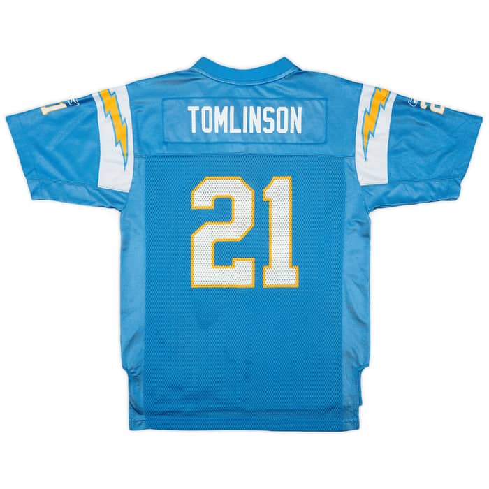 2005-06 San Diego Chargers Tomlinson #21 Reebok On Field Alternate Jersey - 5/10 - (L.Boys)