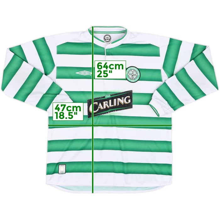 2003-04 Celtic Home L/S Shirt - 5/10 - (M)