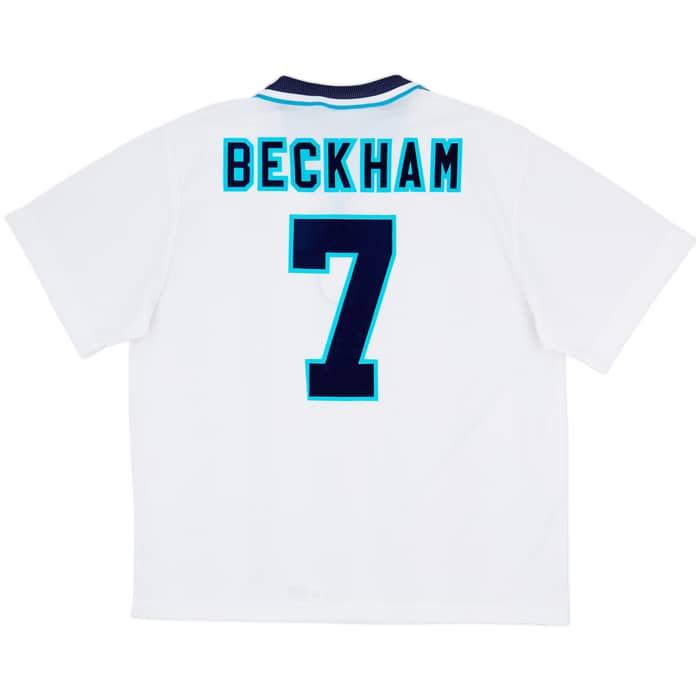 1995-97 England Home Shirt Beckham #7 - 8/10 - (XXL)