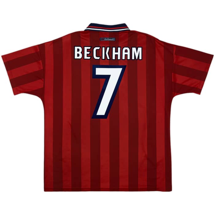 1997-99 England Away Shirt Beckham #7 - 4/10 - (XL)