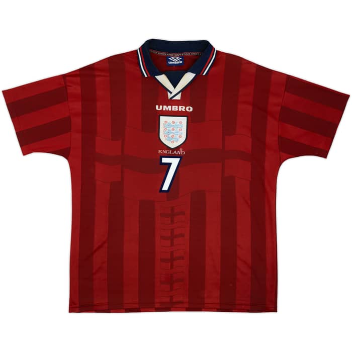 1997-99 England Away Shirt Beckham #7 - 4/10 - (XL)