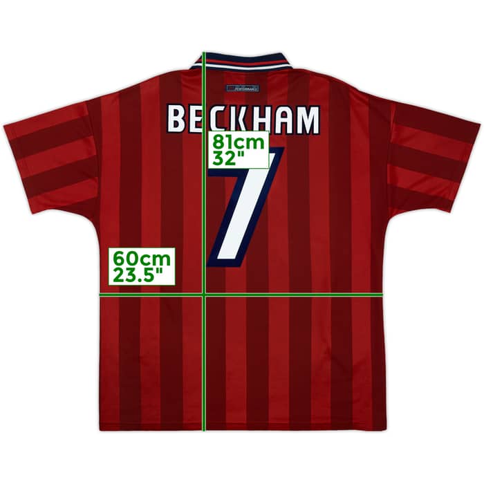1997-99 England Away Shirt Beckham #7 - 4/10 - (XL)