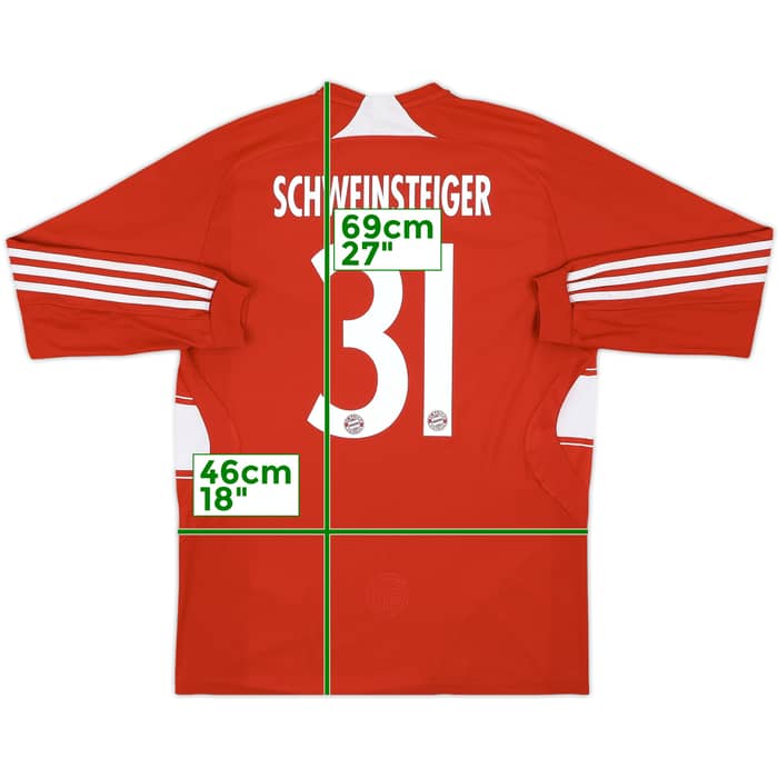 2008-09 Bayern Munich Player Issue Home L/S Shirt Schweinsteiger #31 - 6/10 - (L)