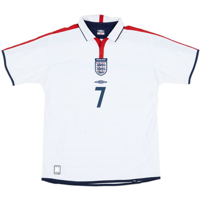 2003-05 England Home Shirt Beckham #7 - 6/10 - (L)
