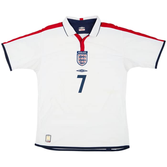 2003-05 England Home Shirt Beckham #7 - 5/10 - (M)