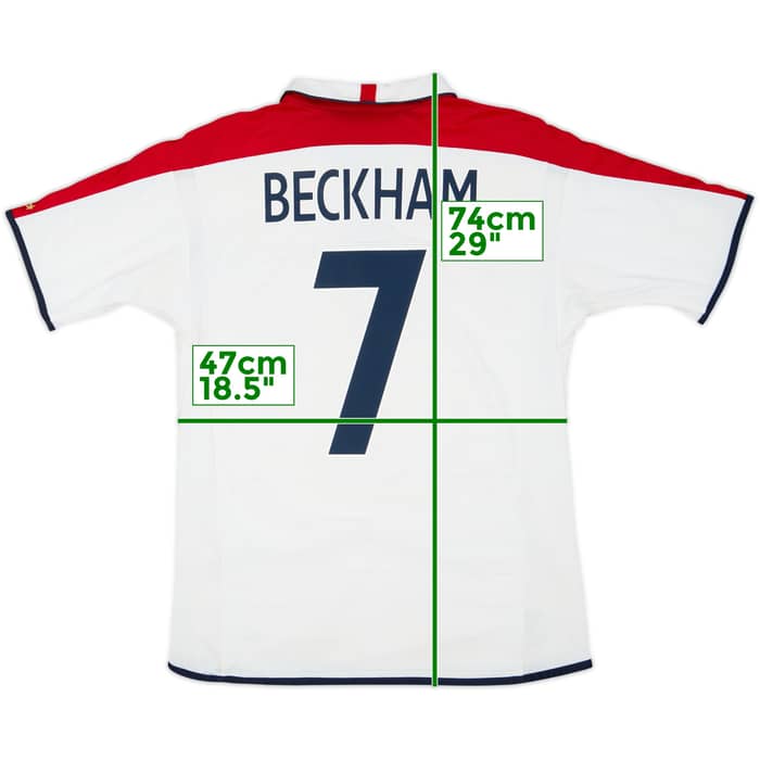 2003-05 England Home Shirt Beckham #7 - 5/10 - (M)
