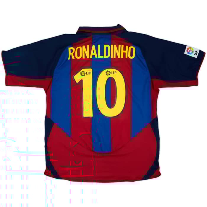 2003-04 Barcelona Home Shirt Ronaldinho #10 - 8/10 - (L)
