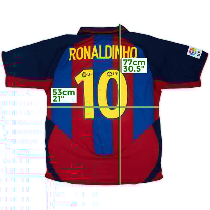 2003-04 Barcelona Home Shirt Ronaldinho #10 - 8/10 - (L)