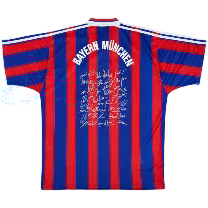 1995-97 Bayern Munich 'Squad Signed' Home Shirt - 6/10 - (XL)