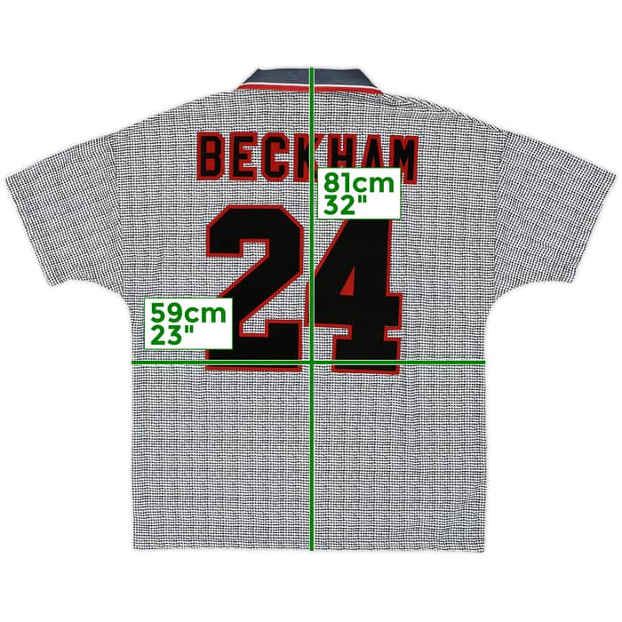 1995-96 Manchester United Away Shirt Beckham #24 - 9/10 - (L)
