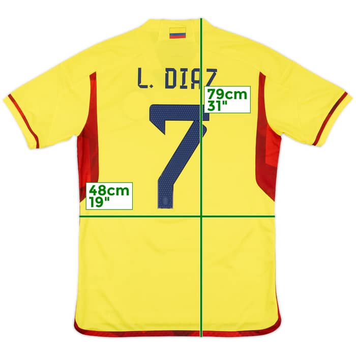 2022-23 Colombia Home Shirt L.Diaz #7 - 9/10 - (M)