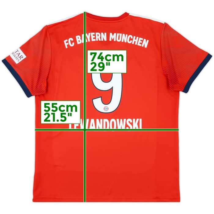 2018-19 Bayern Munich Home Shirt Lewandowski #9 - 8/10 - (L)