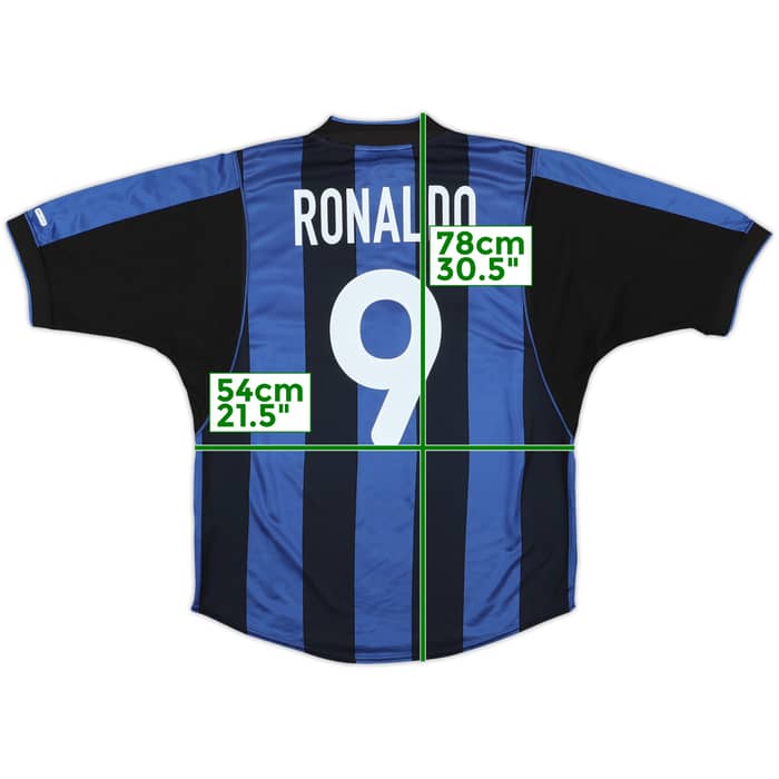 2000-01 Inter Milan Home Shirt Ronaldo #9 - 7/10 - (M)