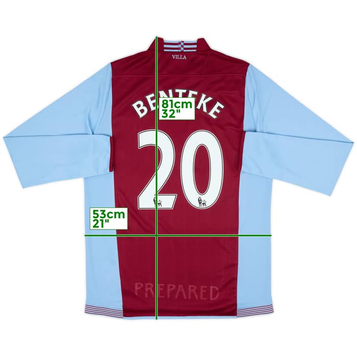 2013-14 Aston Villa Home L/S Shirt Benteke #20 - 9/10 - (L)
