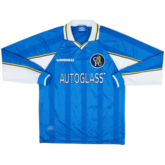 1997-99 Chelsea Home L/S Shirt Zola #25 - 9/10 - (L)